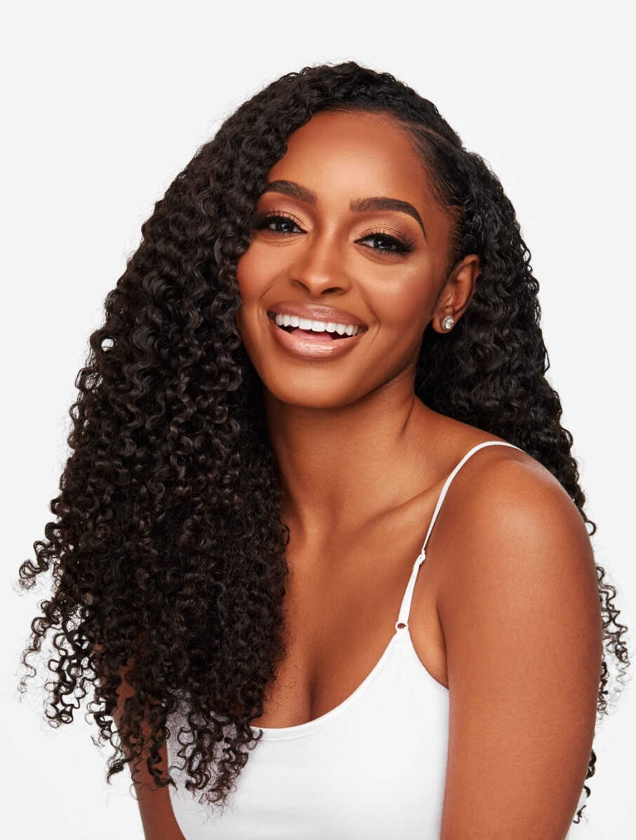 HEAT FREE HAIR FOR KOILS CLIP-INS, FRONT VIEW