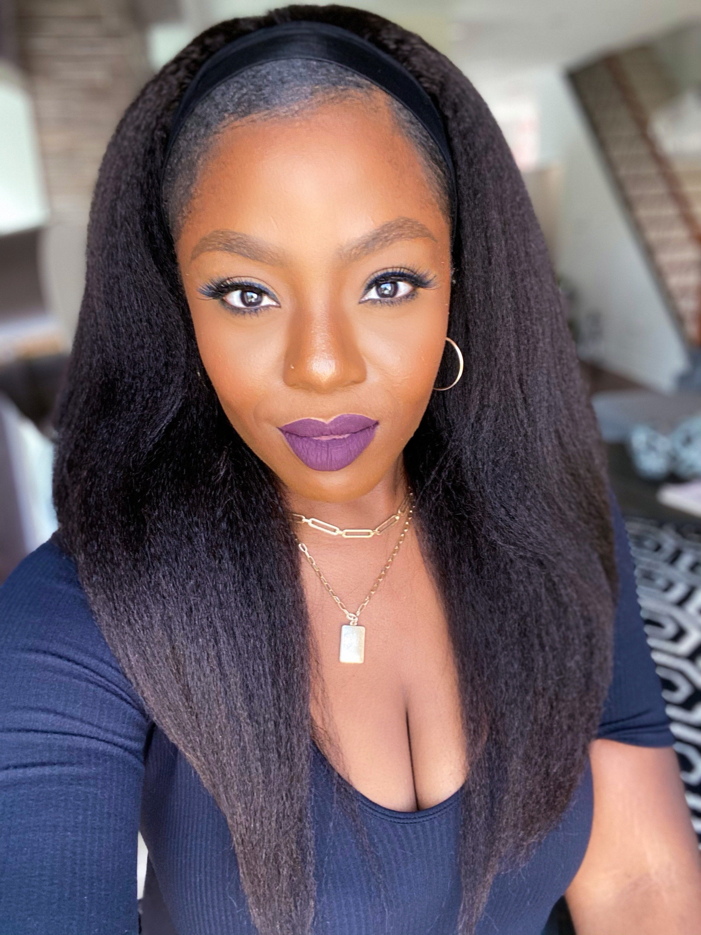 Heat Free Hair Blowout Headband Wig