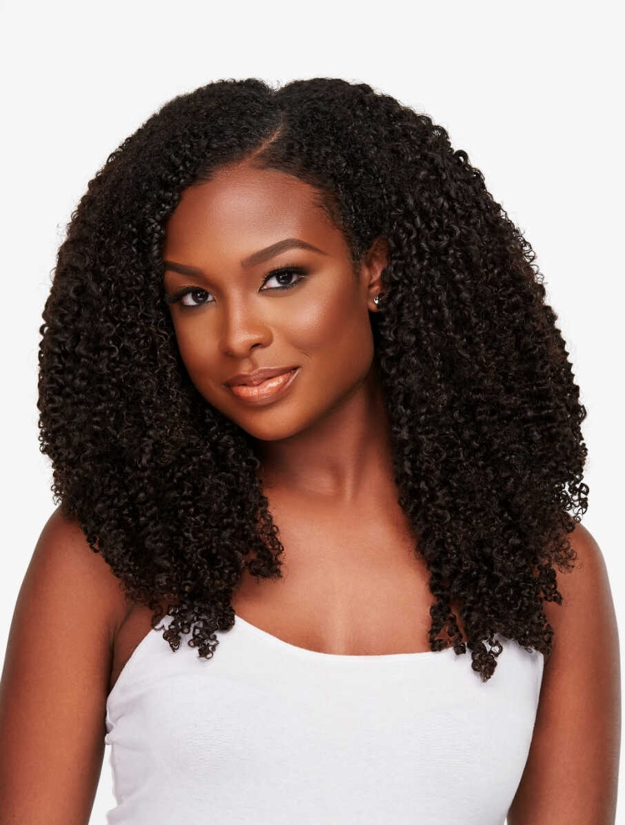 Amazon.com : Kinky Curly Clip In Hair Extensions for Black Women Human Hair,  Urbeauty 14 inch Curly Clip in Human Hair Extensions, 3C/4A Afro Coily Hair  Clip Ins for African American Black