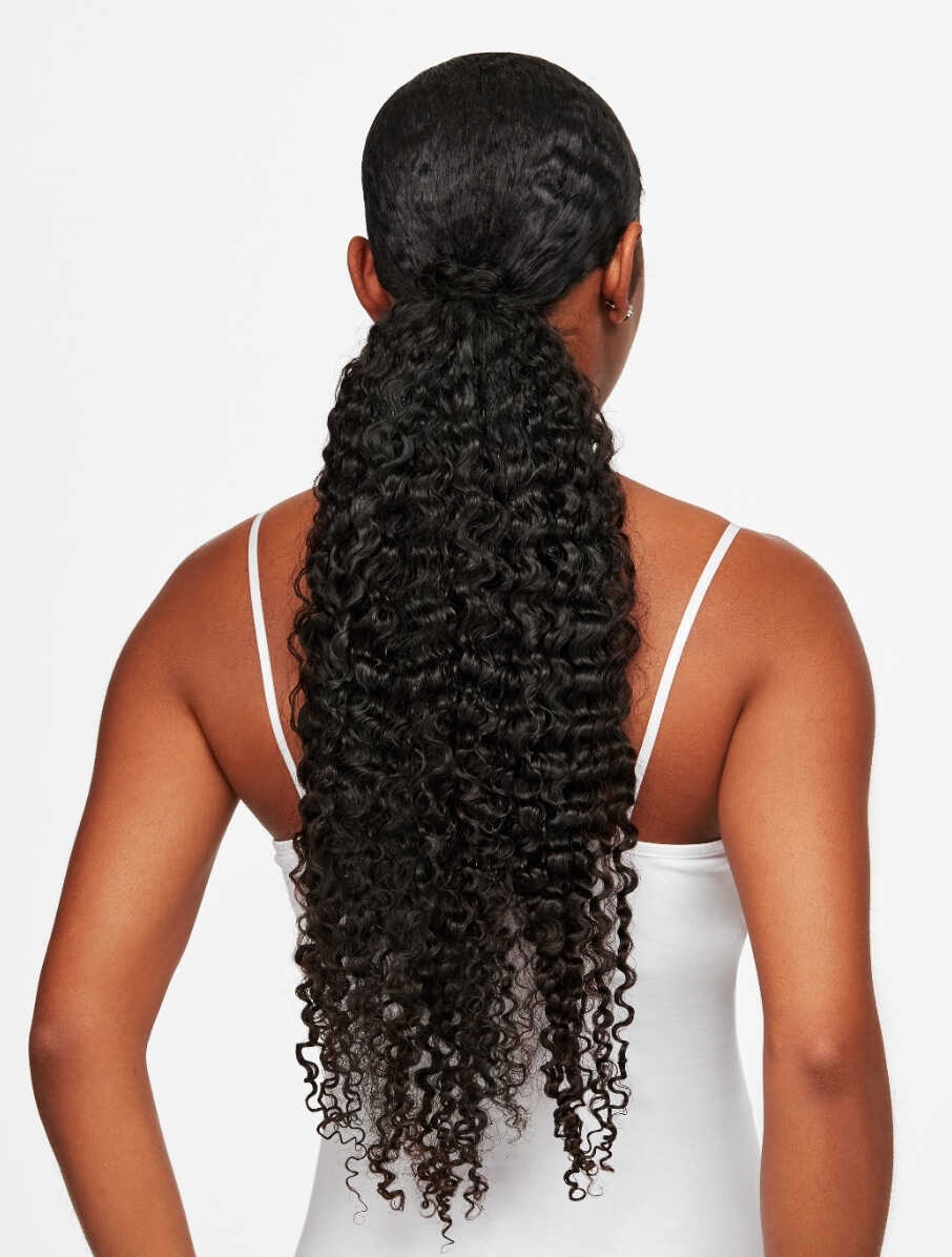 Curly human hair drawstring ponytail Clearance